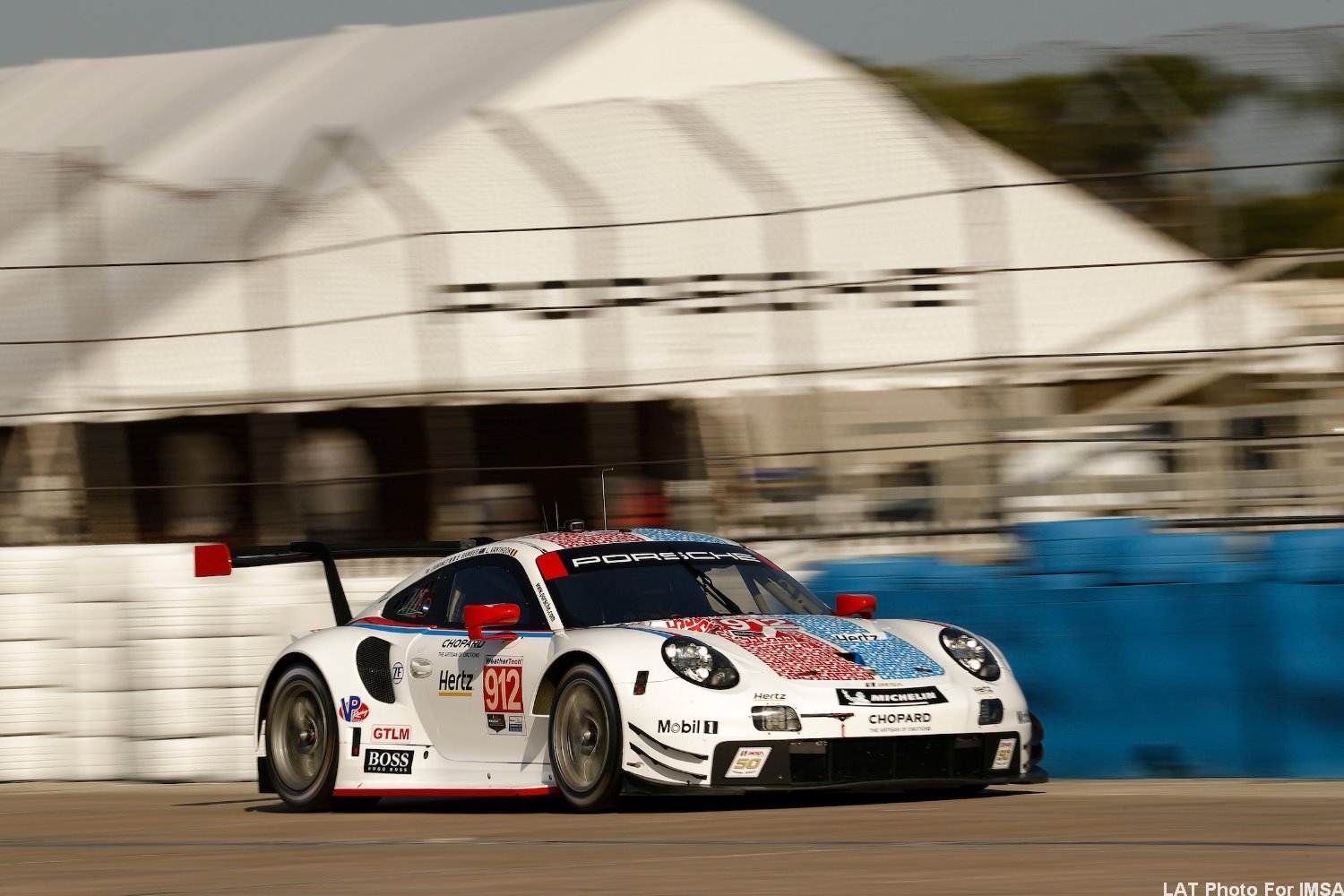 The #912 Porsche takes GTLM honors