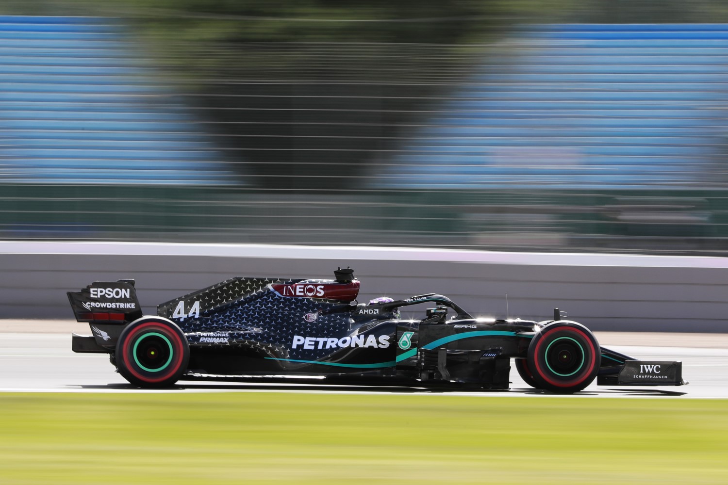 Lewis Hamilton in the unbeatable Mercedes