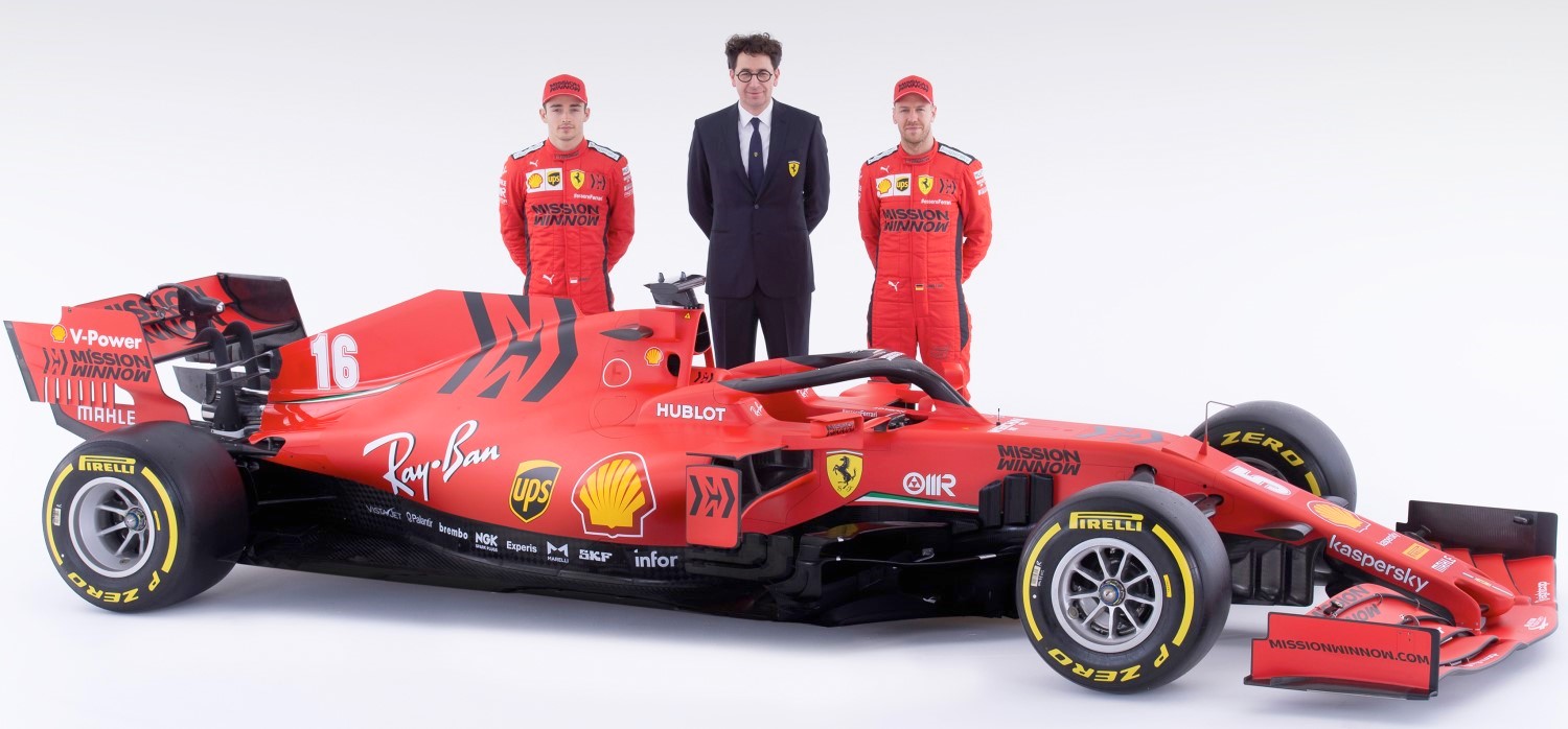 Binotto (C) says the new Ferrari is 'extreme'. Certainly does not appear to be