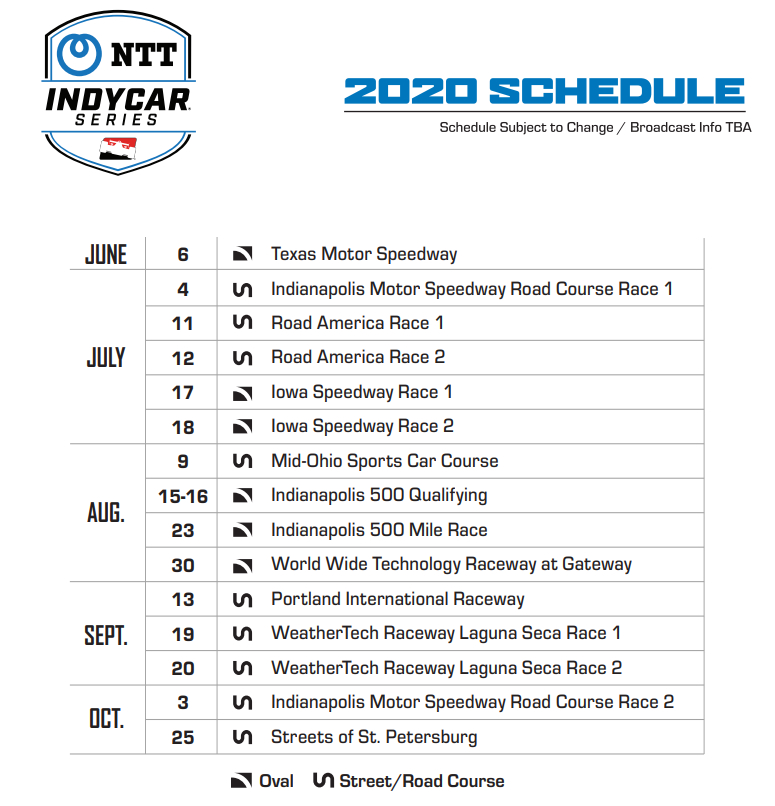 New 2020 Schedule