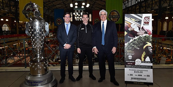 From left, Doug Boles, Pagenaud and Mark Miles smile for the camera