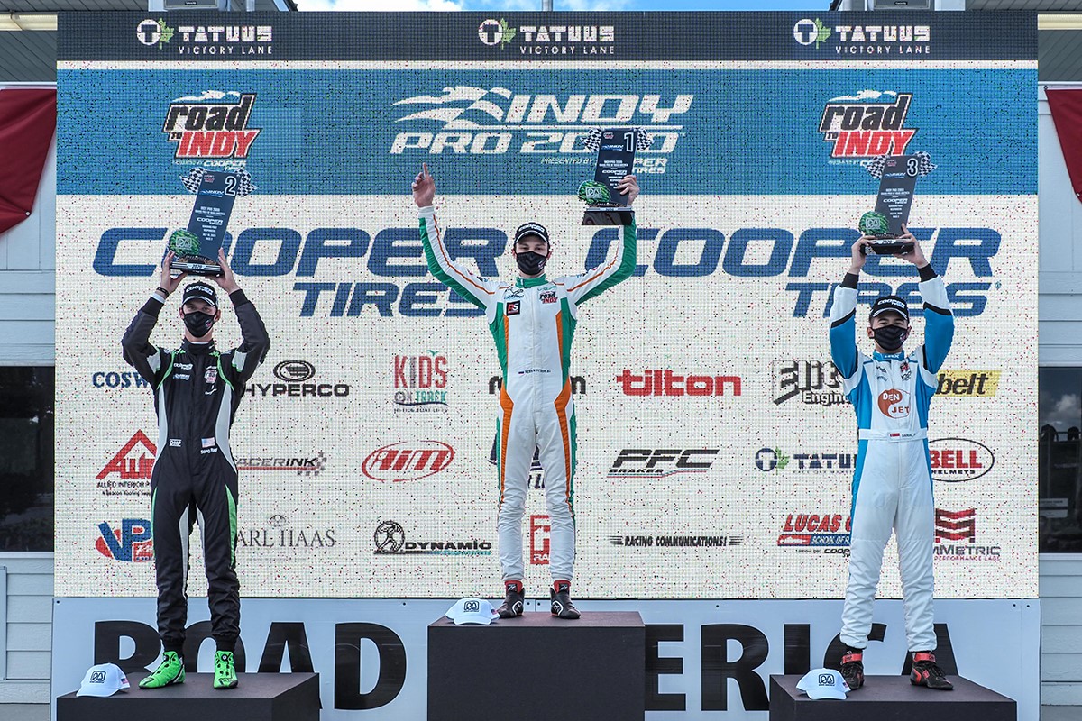 Race 2 Podium: L to R: Robb, Petrov and Frost