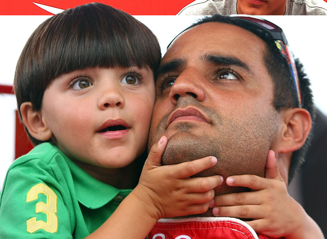 Sebastian Montoya with dad as a young boy. He's now 14