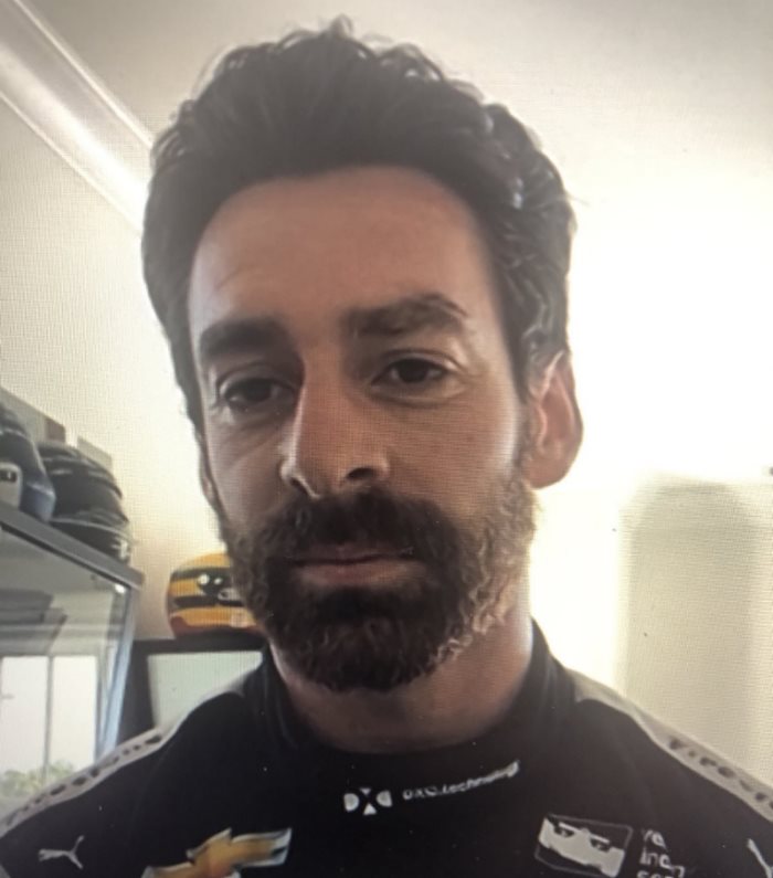 Race winner Simon Pagenaud has sprouted a beard