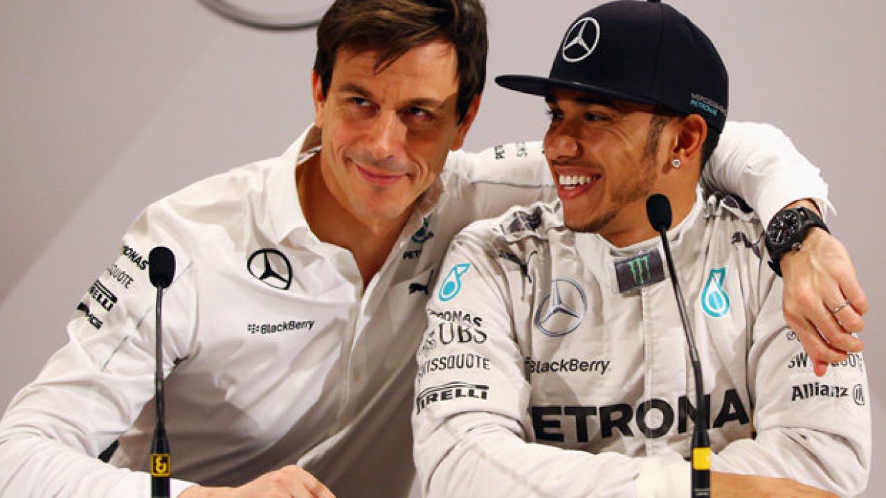 Toto Wolff and Lewis Hamilton