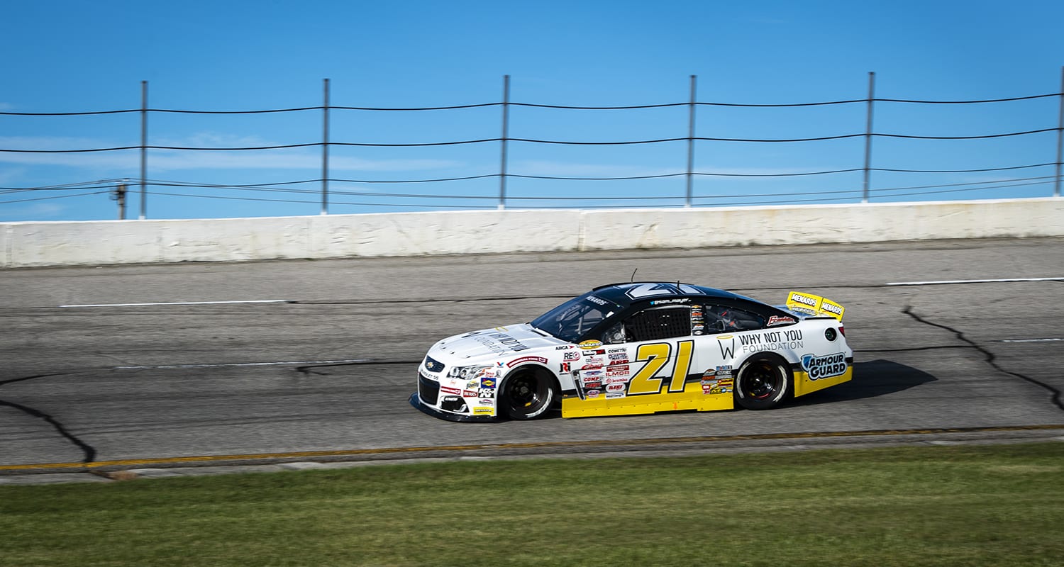 Sam Mayer, driver of the #21 Chevy Accessories Chevrolet, led the final 97 laps en route to 