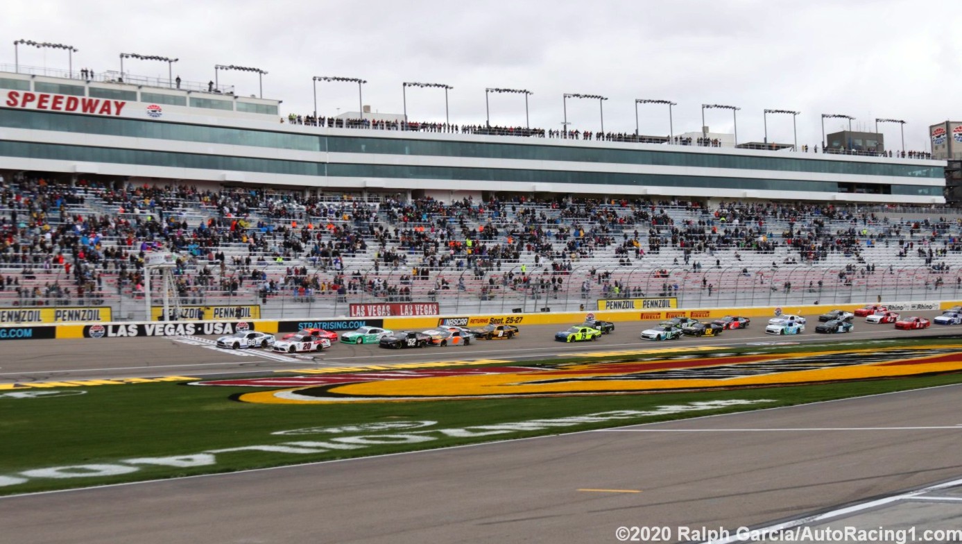 A sparse crowd was on hand for the wet Xfinity race