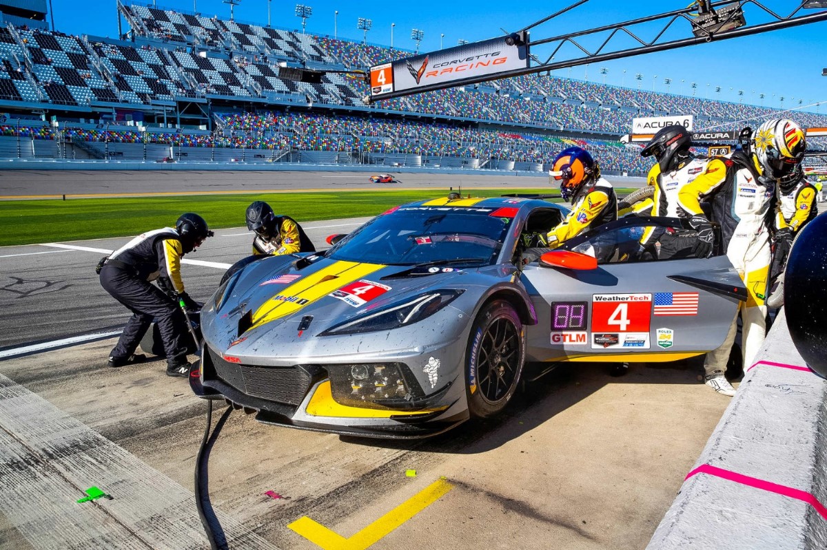 The #4 Corvette retires