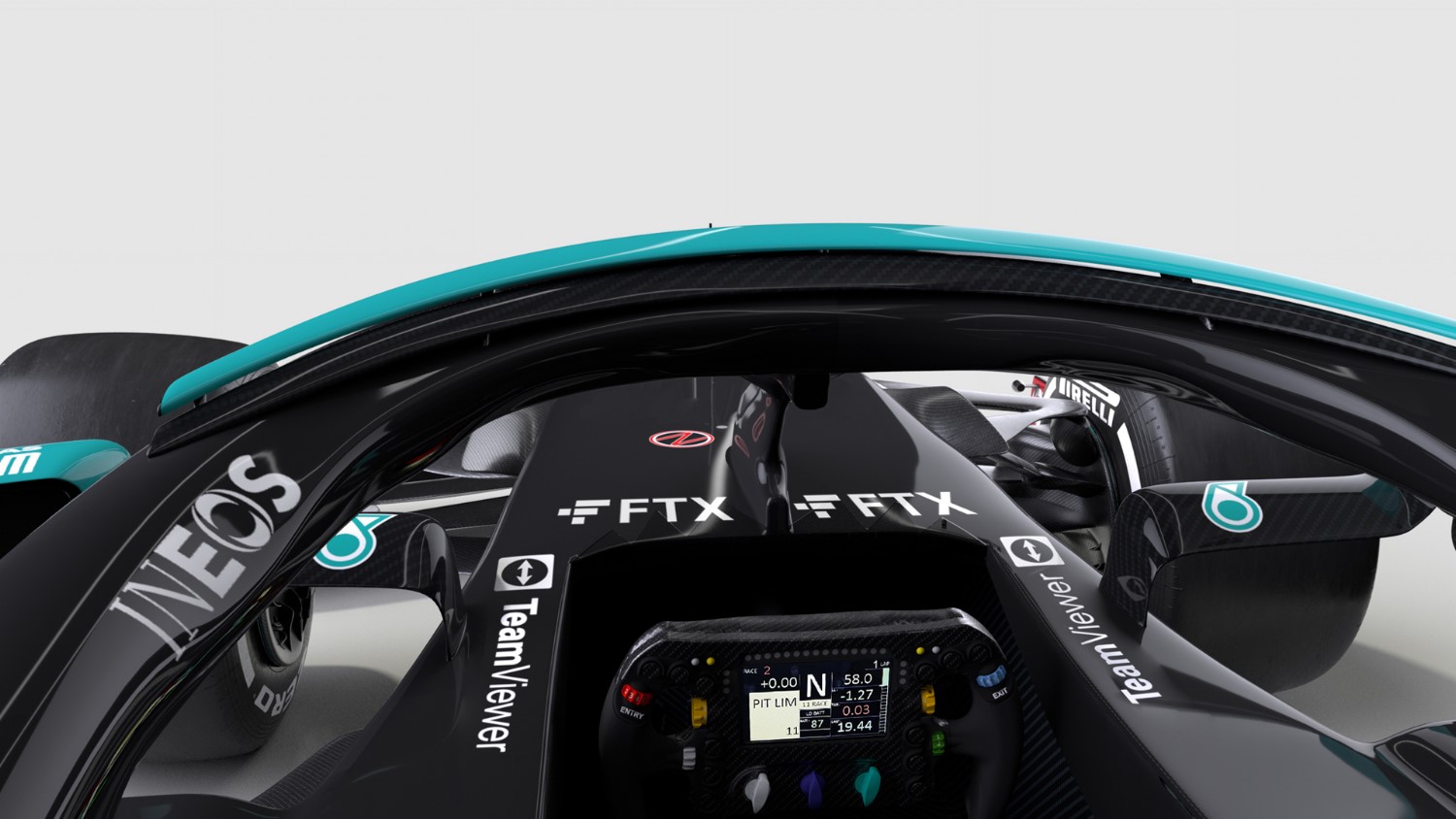 FTX logos on the Mercedes F1 car