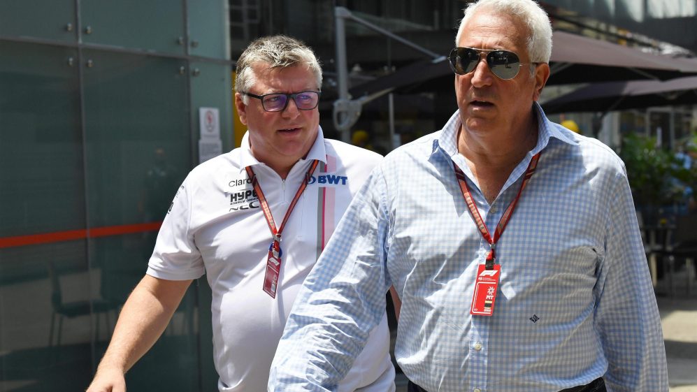 Otmar Szafnauer, Team Principal and CEO, Racing Point with Team Owner Lawrence Stroll in 2021