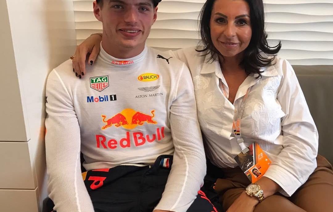 Max Verstappen with his mother Sophie Kumpen