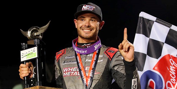 USAC: Larson Continues Dirt Domination with Stoops Pursuit Victory at IMS