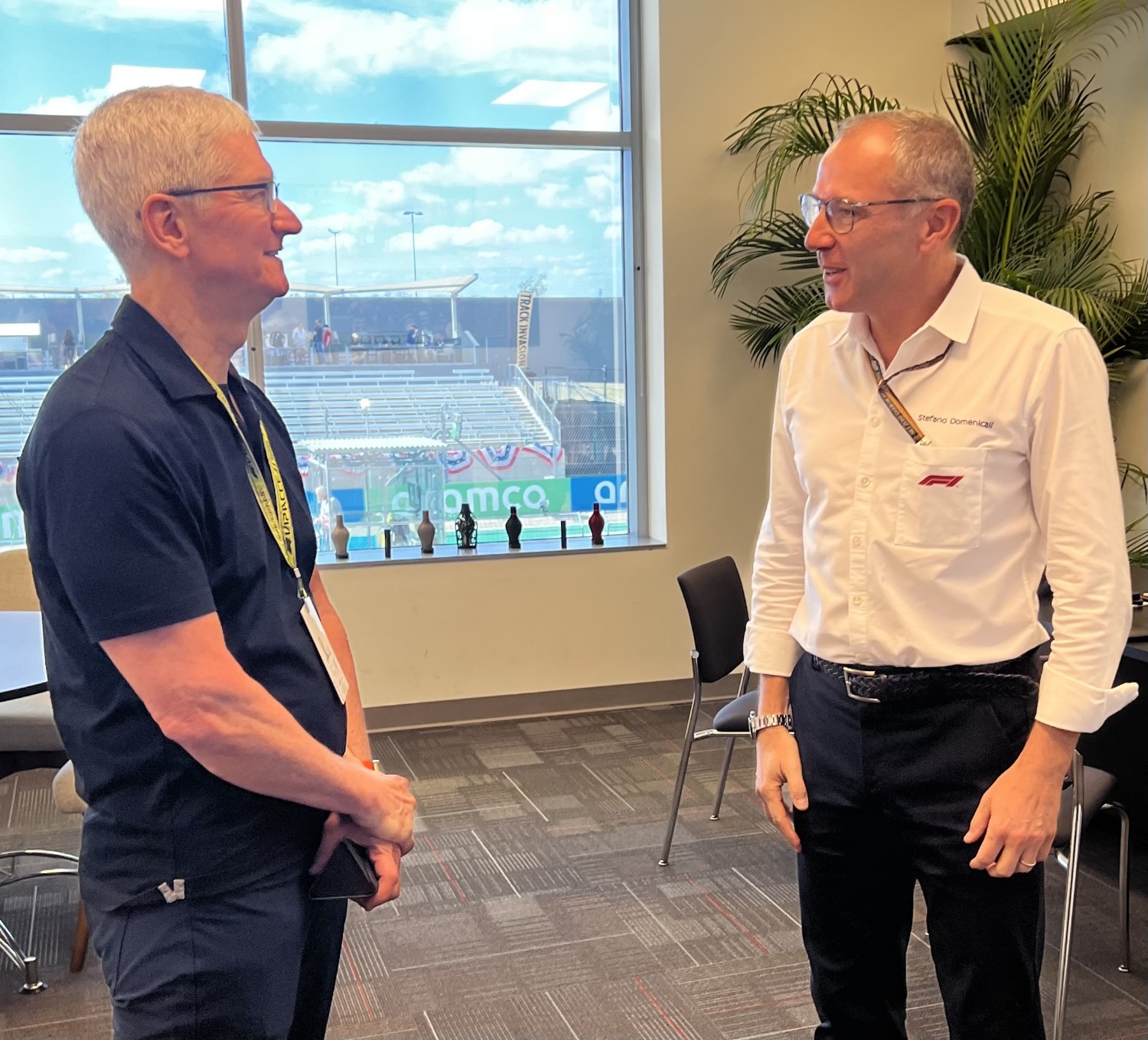 Tim Cook meets F1 boss Stefano Domenicali