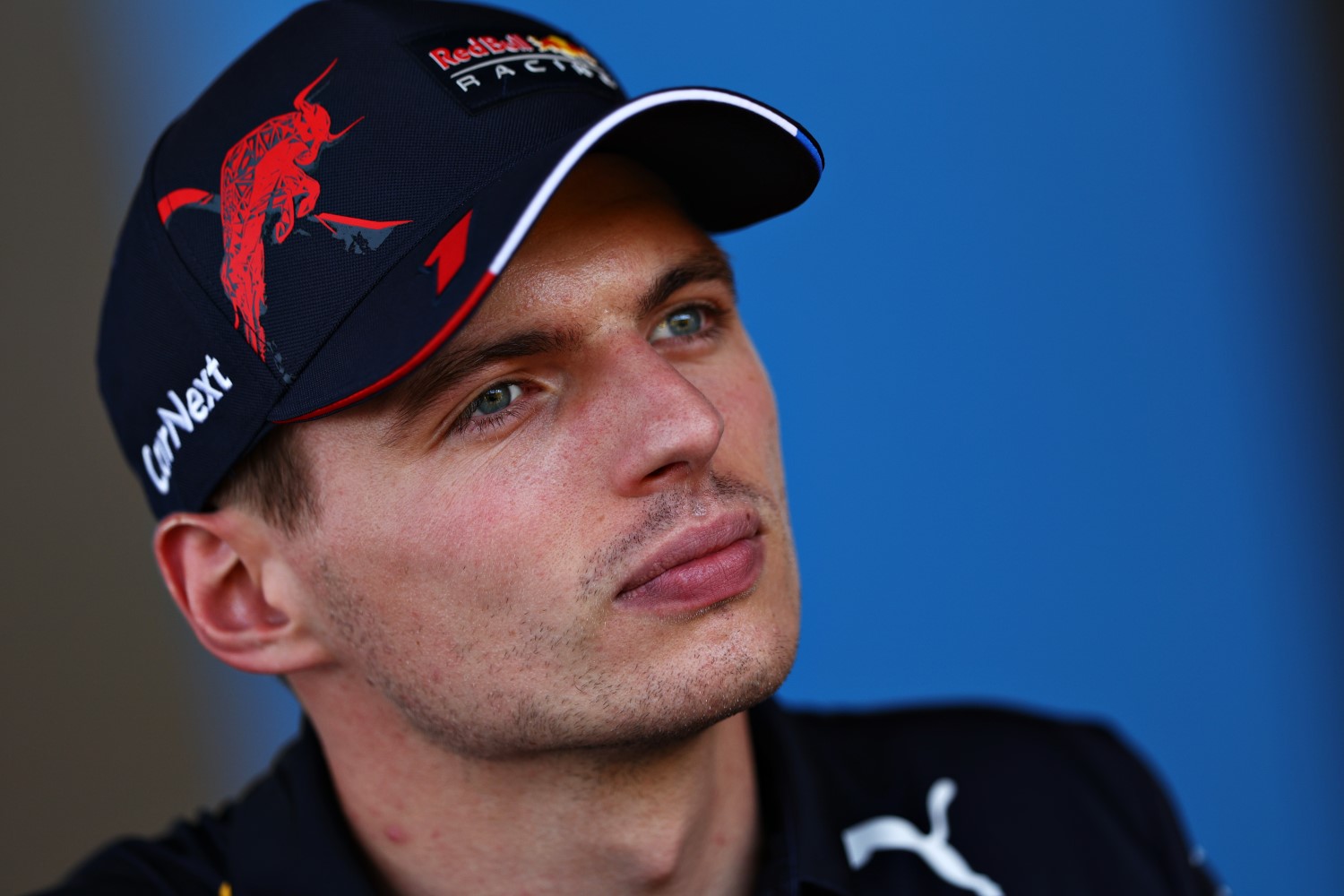 Max Verstappen of the Netherlands and Oracle Red Bull Racing talks to the media in the Paddock during previews ahead of the F1 Grand Prix of France at Circuit Paul Ricard on July 21, 2022 in Le Castellet, France. (Photo by Clive Rose/Getty Images)