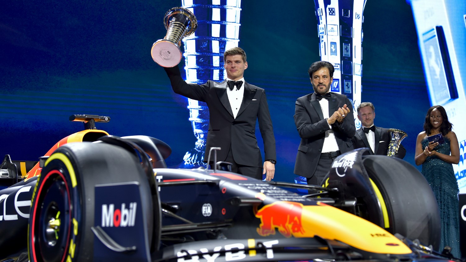 2022 F1 Champion Max Verstappen and FIA President Mohammed Ben Sulayem