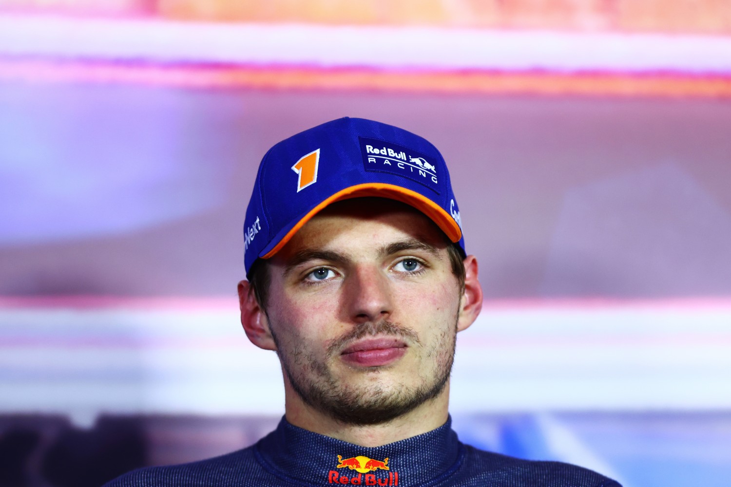 ole position qualifier Max Verstappen of the Netherlands and Oracle Red Bull Racing attends the press conference after qualifying ahead of the F1 Grand Prix of The Netherlands at Circuit Zandvoort on September 03, 2022 in Zandvoort, Netherlands. (Photo by Dan Istitene/Getty Images)