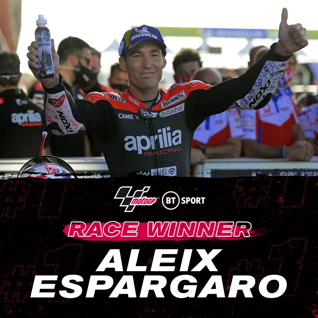 MotoGP Aleix Espargaro fends off Jorge Martin to claim his first-ever MotoGP victory