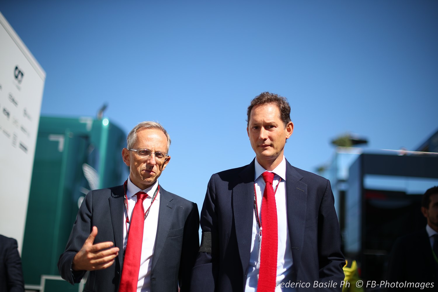 Ferrari CEO Benedetto Vigna (L) and John Elkann (R) president of the Scuderia Ferrari Enzo Ferrari during the Italian GP, 8-11 September 2022 at Monza track, Formula 1 World championship 2022