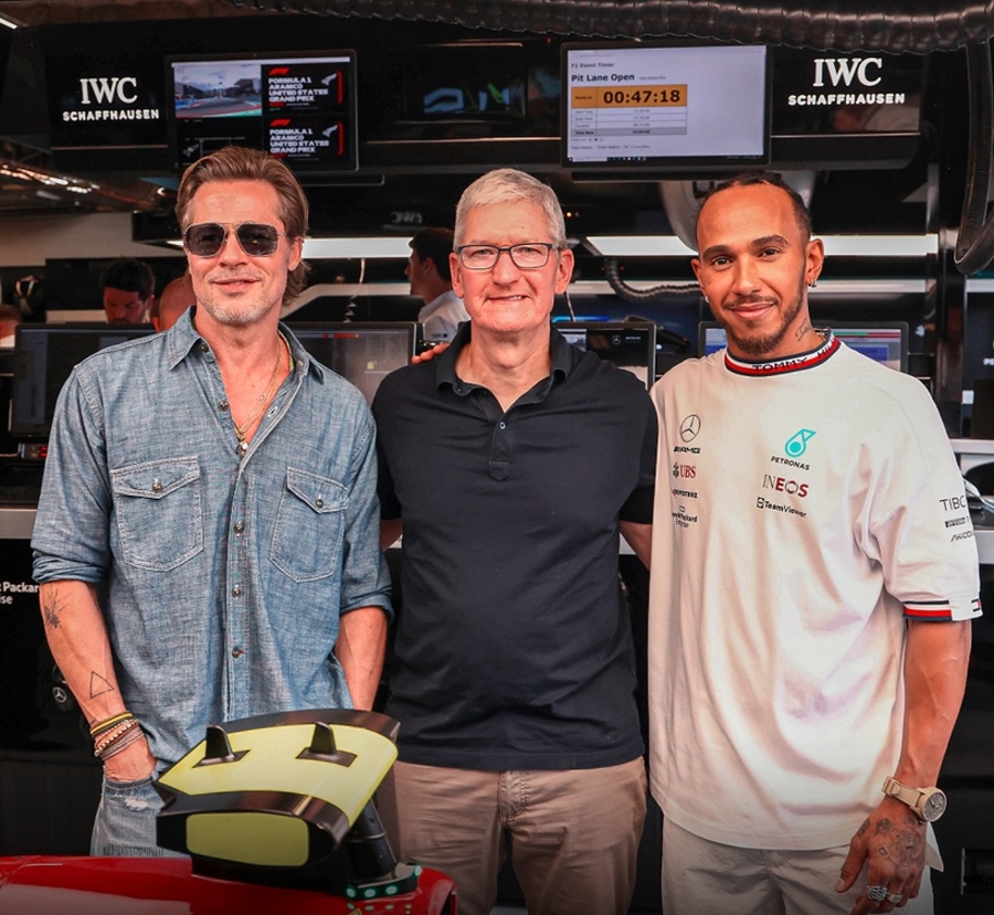 Brad Pitt, Apple CEO Tim Cook and Lewis Hamilton