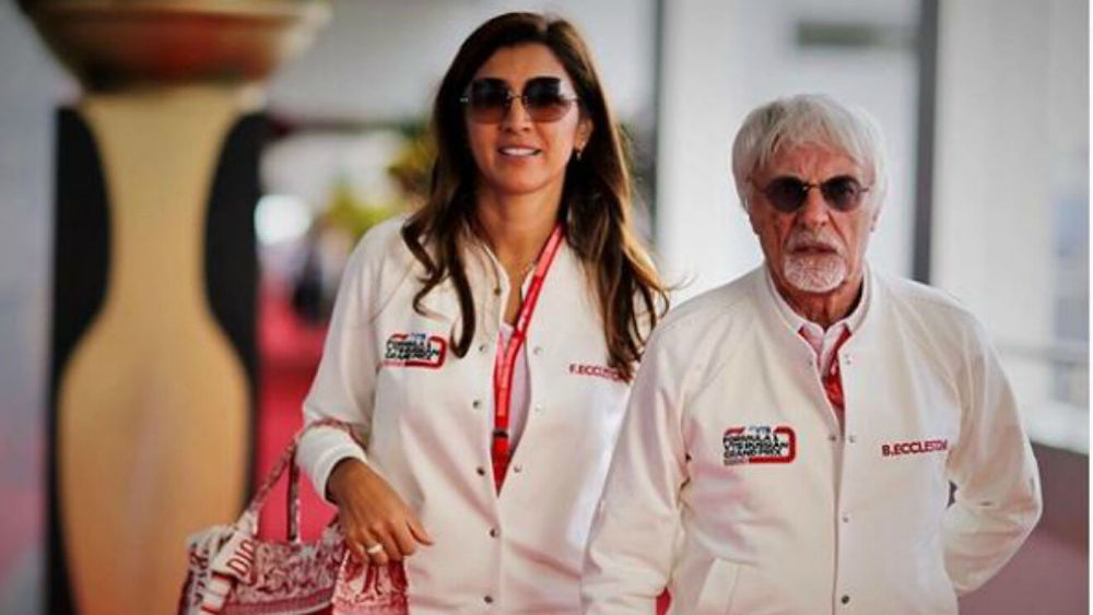 Bernie Ecclestone and wife Fabiana