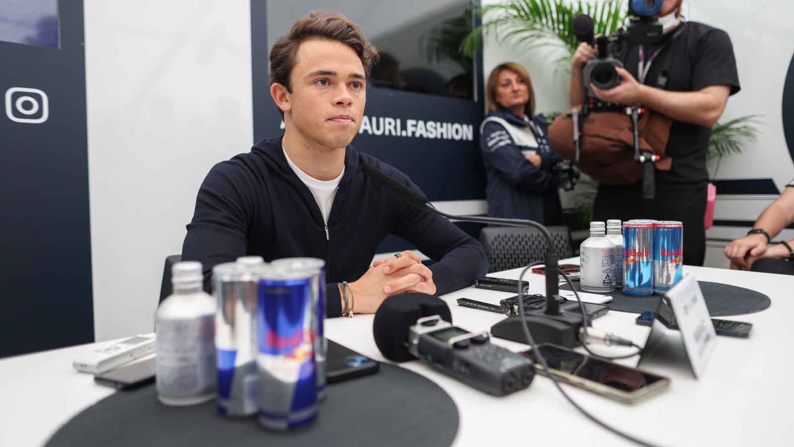 Nyck de Vries of Holland and Scuderia AlphaTauri meets the press during the F1 Grand Prix of Japan at Suzuka International Racing Course on October 09, 2022 in Suzuka, Japan. (Photo by Peter Fox/Getty Images)