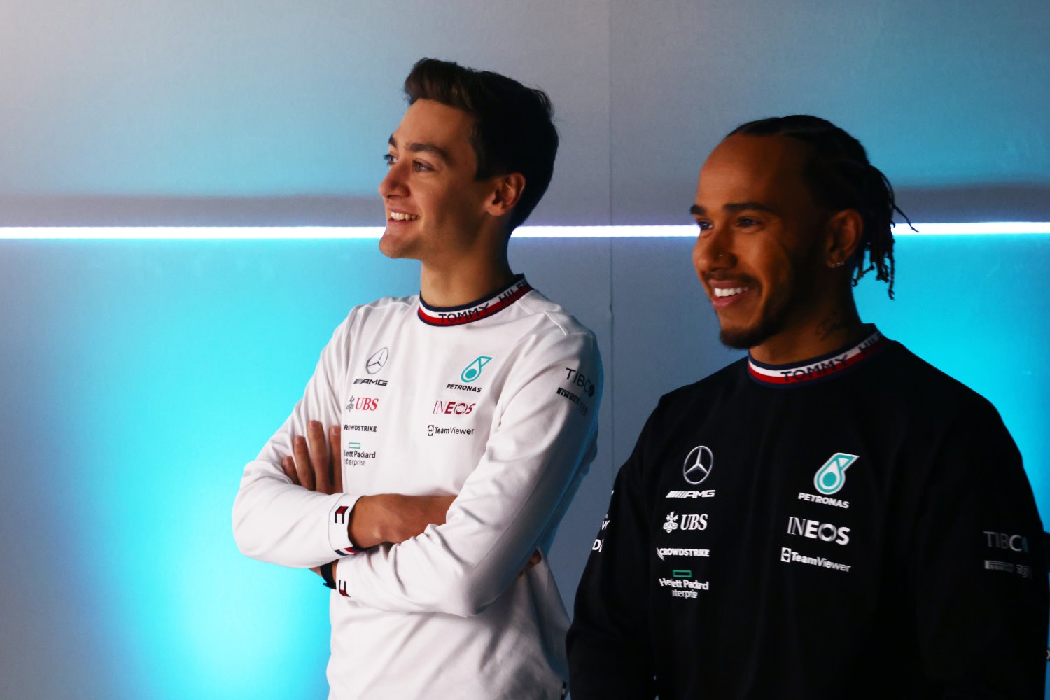 George Russell and Lewis Hamilton - Steve Etherington