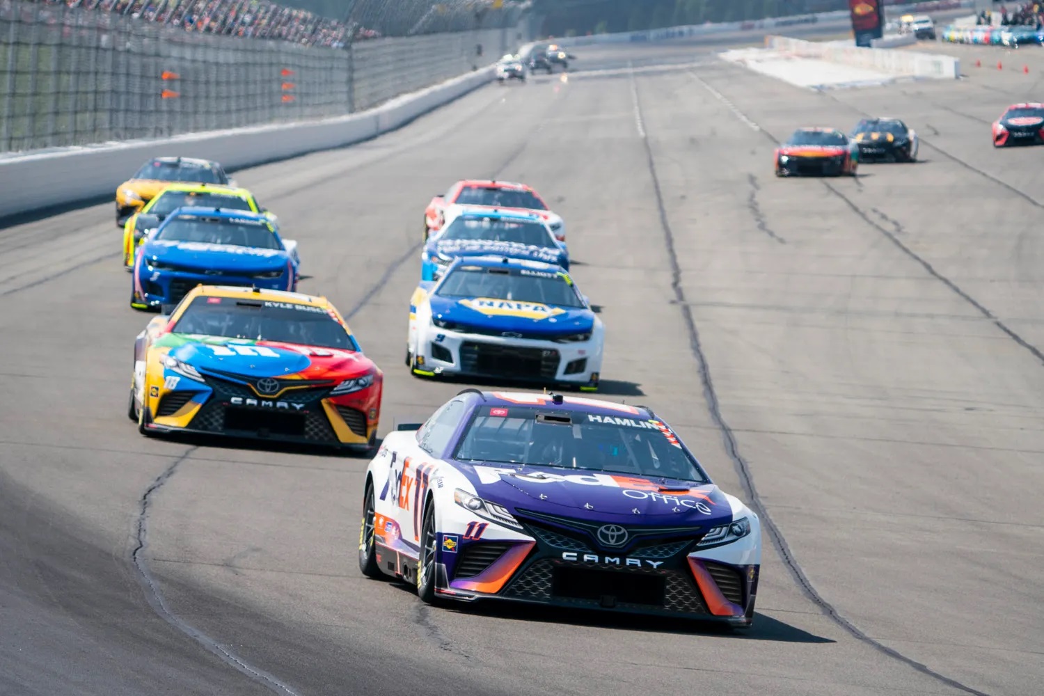 Denny Hamlin leads at Pocono in 2022