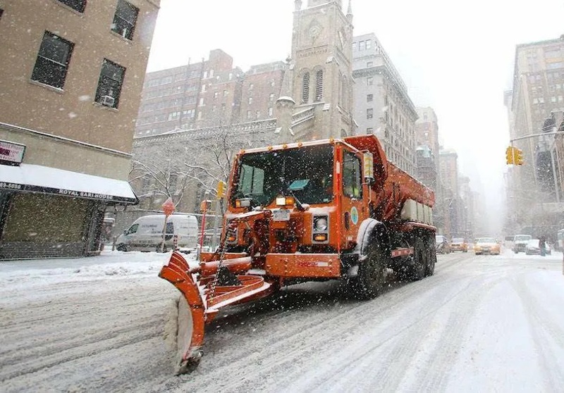 NYC Electric Snow Plow Truck