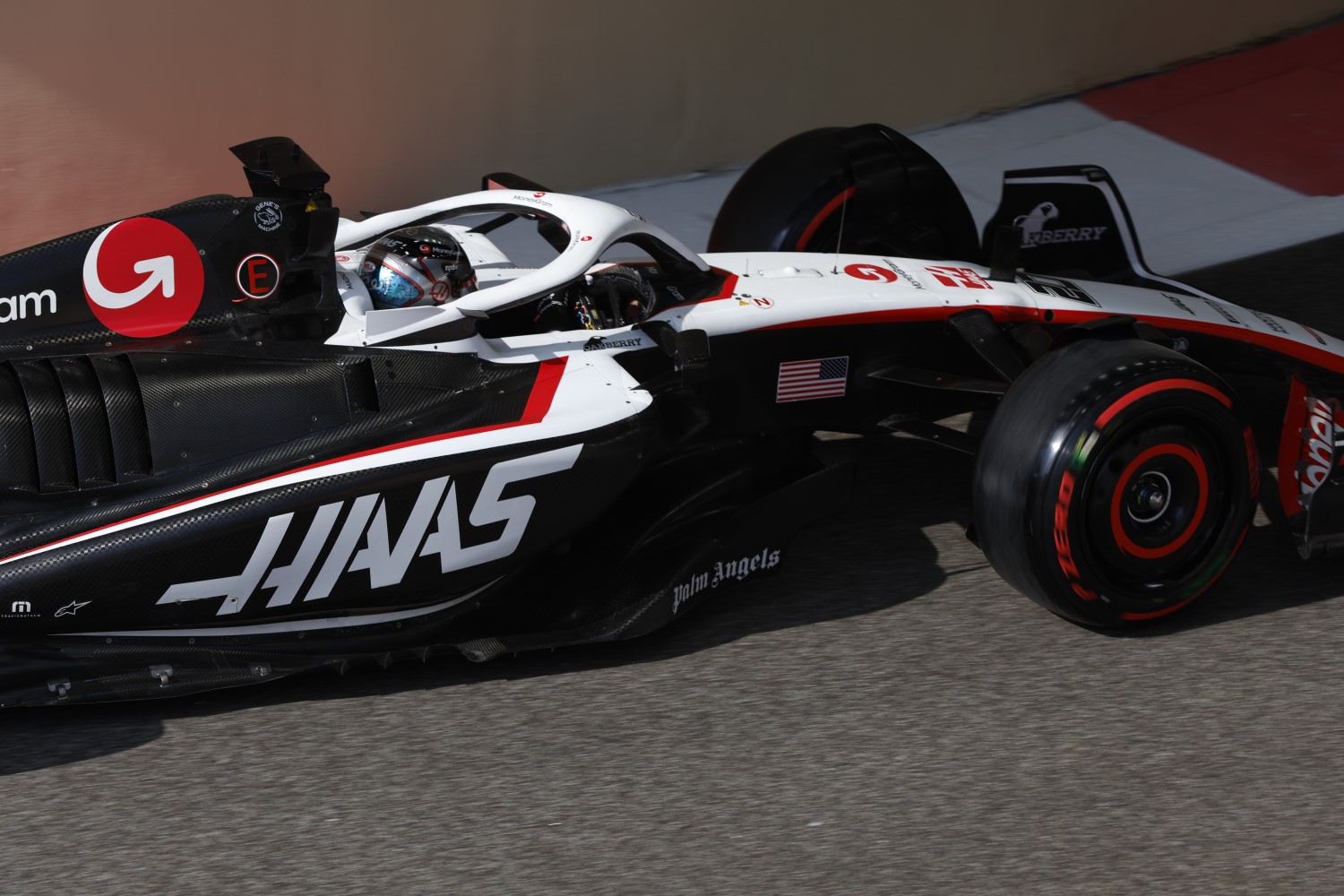 Kevin Magnussen, Haas VF-23 during the Abu Dhabi GP at Yas Marina Circuit on Friday November 24, 2023 in Abu Dhabi, United Arab Emirates. (Photo by Steven Tee / LAT Images)