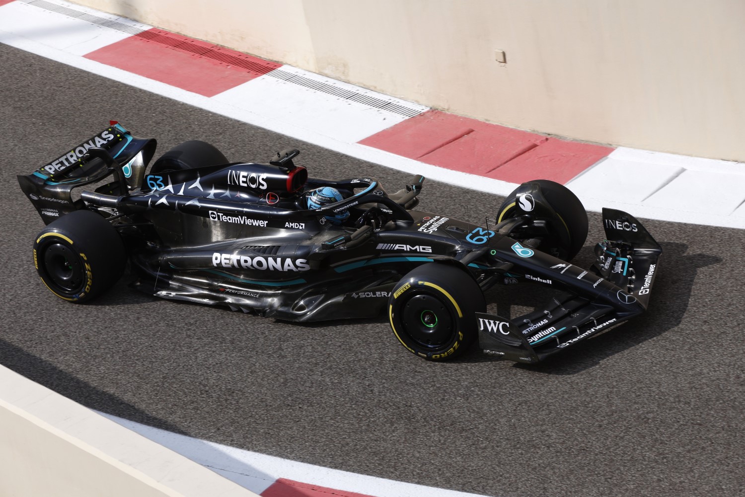 George Russell, Mercedes F1 W14 during the Abu Dhabi GP at Yas Marina Circuit on Friday November 24, 2023 in Abu Dhabi, United Arab Emirates. (Photo by Steven Tee / LAT Images)