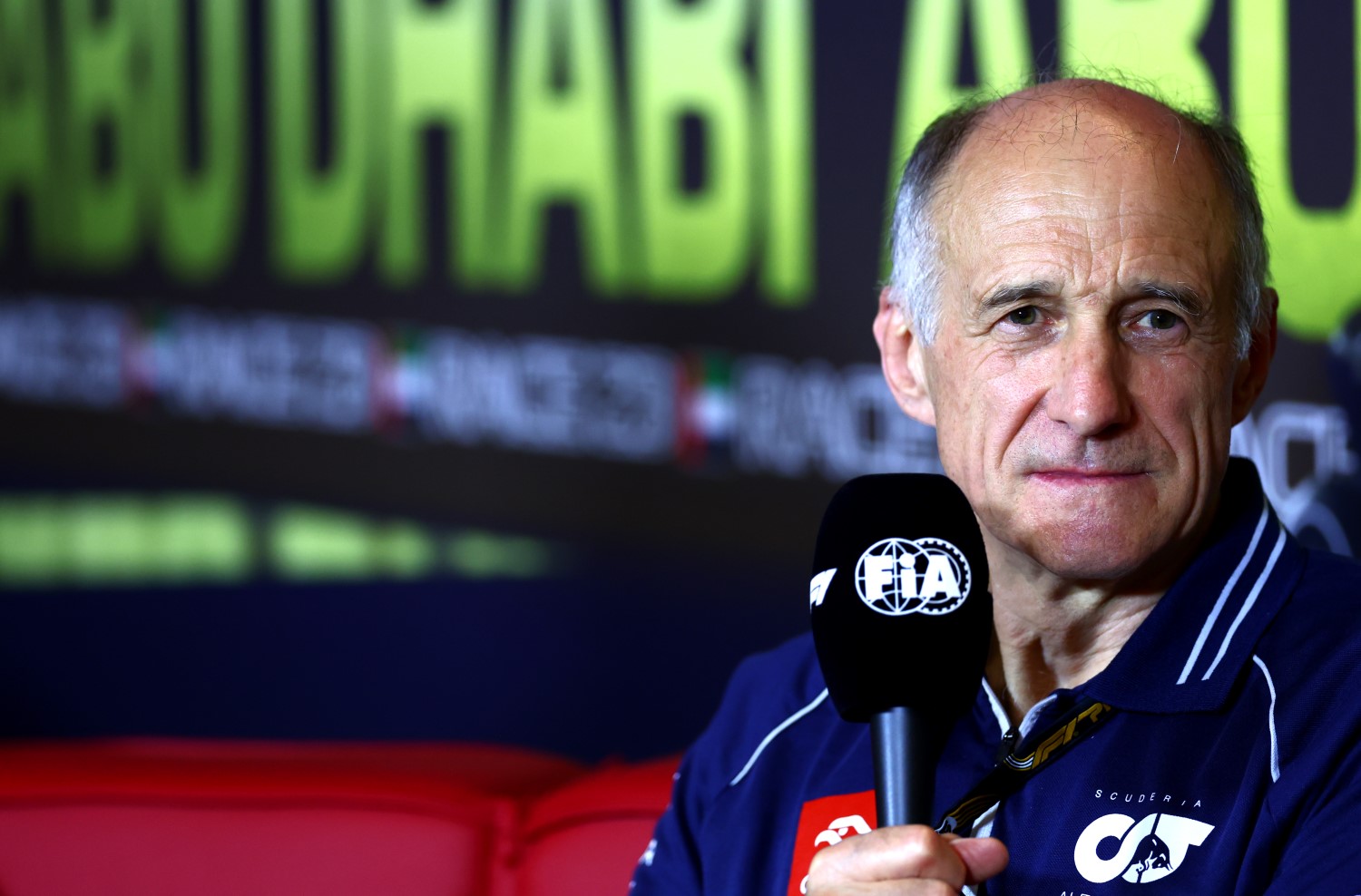 Scuderia AlphaTauri Team Principal Franz Tost attends the Team Principals Press Conference during practice ahead of the F1 Grand Prix of Abu Dhabi at Yas Marina Circuit on November 24, 2023 in Abu Dhabi, United Arab Emirates. (Photo by Dan Istitene/Getty Images) // Getty Images / Red Bull Content Pool