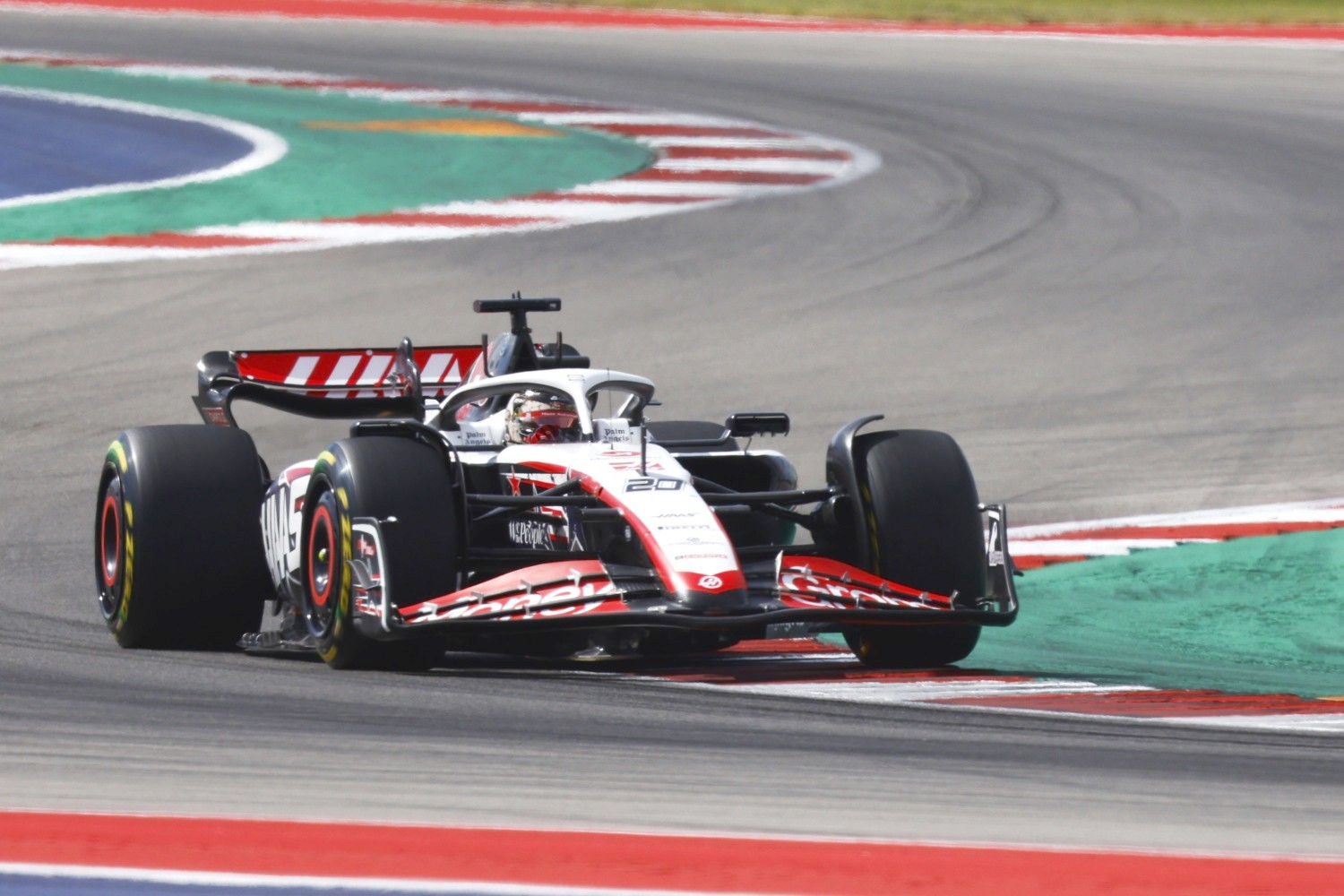 CIRCUIT OF THE AMERICAS, UNITED STATES OF AMERICA - OCTOBER 21: Kevin Magnussen, Haas VF-23 during the United States GP at Circuit of the Americas on Saturday October 21, 2023 in Austin, United States of America. (Photo by Sam Bloxham / LAT Images)