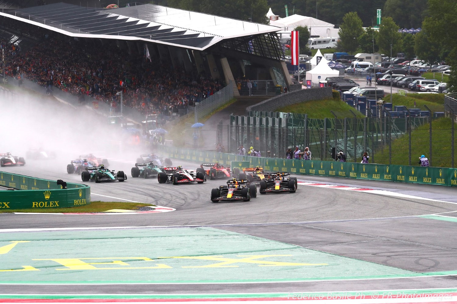 Start of the Sprint race during the Austrian GP, Spielberg 29 June-2 July 2023 at the Red Bull Ring, Formula 1 World championship 2023.