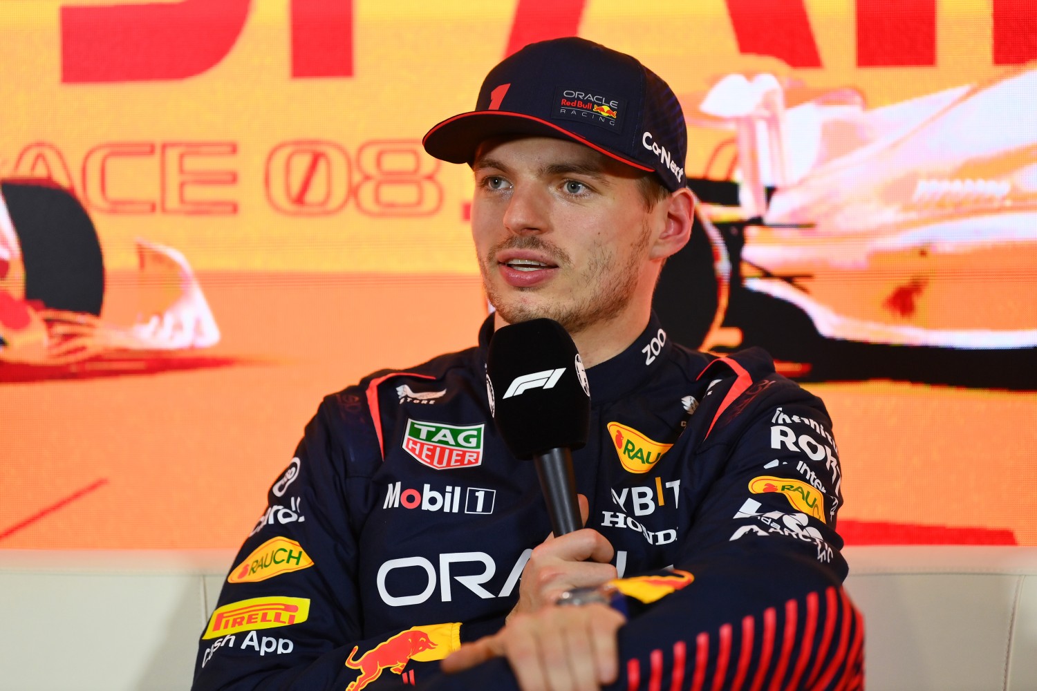 ole position qualifier Max Verstappen of the Netherlands and Oracle Red Bull Racing attends the press conference after qualifying ahead of the F1 Grand Prix of Spain at Circuit de Barcelona-Catalunya on June 03, 2023 in Barcelona, Spain. (Photo by Dan Mullan/Getty Images) // Getty Images / Red Bull Content Pool