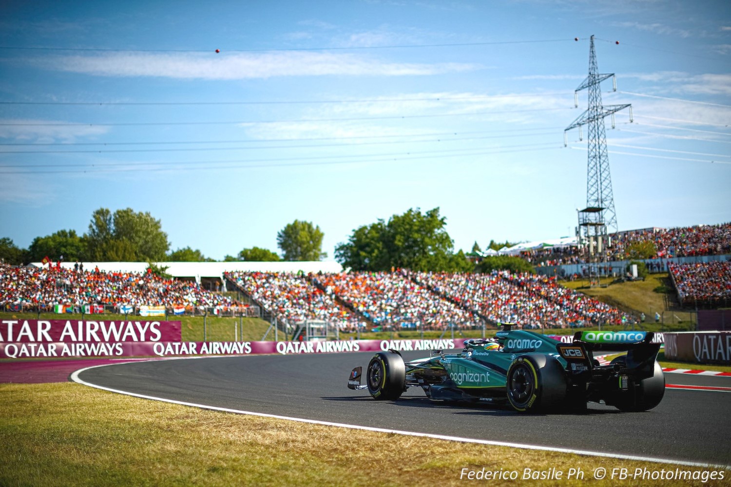 #14 Fernando Alonso, (ESP) Aramco Aston Martin Mercedes during the Hungarian GP, Budapest 20-23 July 2023 at the Hungaroring, Formula 1 World championship 2023.