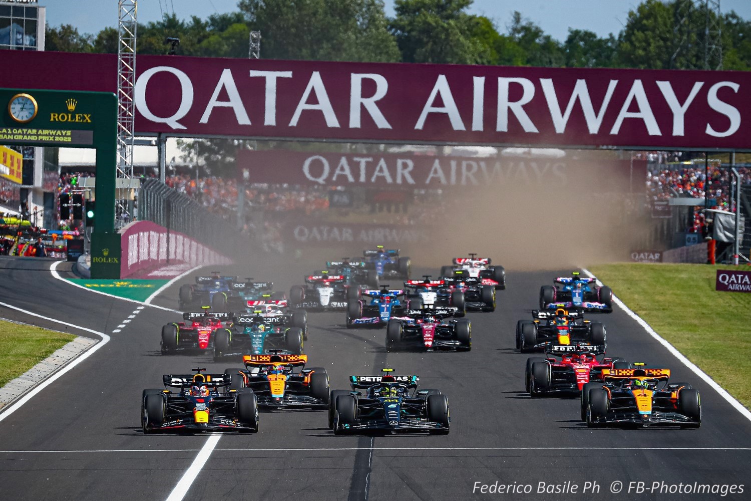 Start of the race during the Hungarian GP, Budapest 20-23 July 2023 at the Hungaroring, Formula 1 World championship 2023.