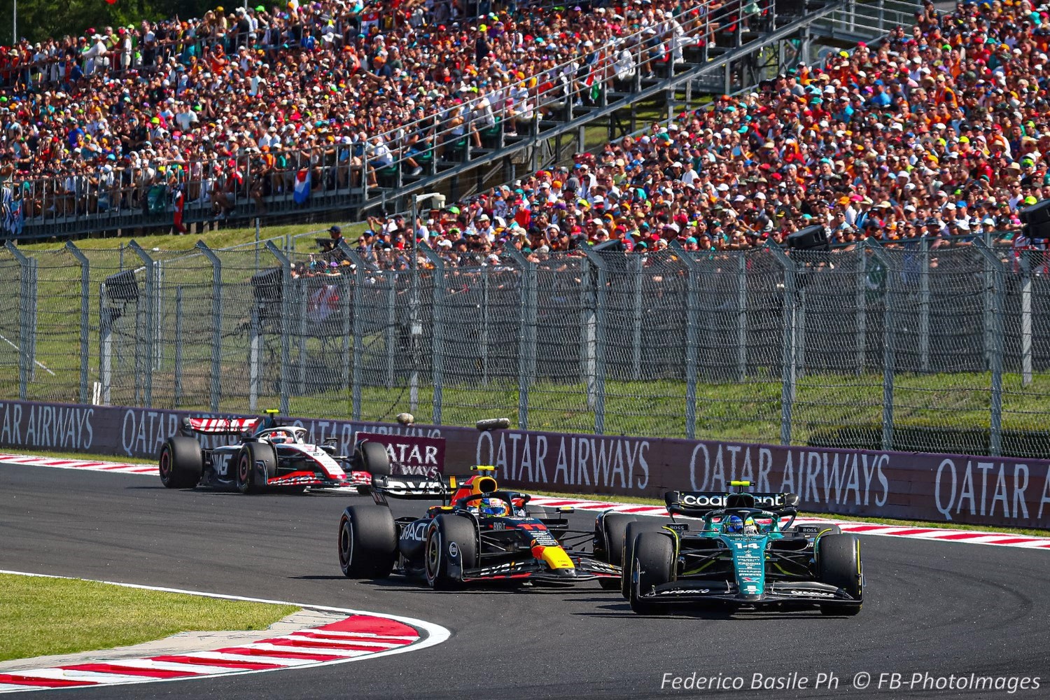 #14 Fernando Alonso, (ESP) Aramco Aston Martin Mercedes during the Hungarian GP, Budapest 20-23 July 2023 at the Hungaroring, Formula 1 World championship 2023.