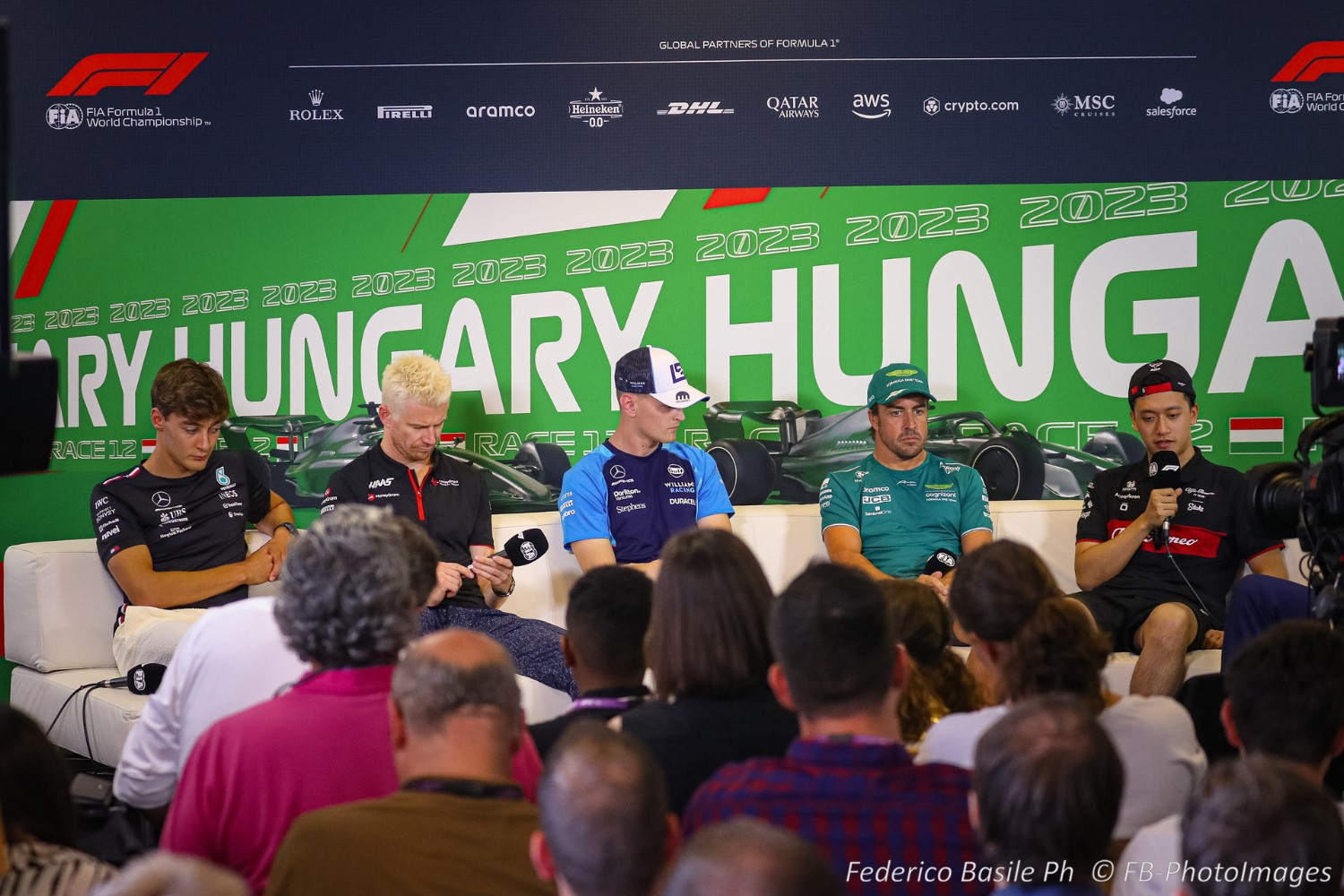 DRIVER GROUP 2 – Zhou GUANYU (Alfa Romeo), Nico HÜLKENBERG (Haas), Fernando ALONSO (Aston Martin), George RUSSELL (Mercedes), Logan SARGEANT (Williams)