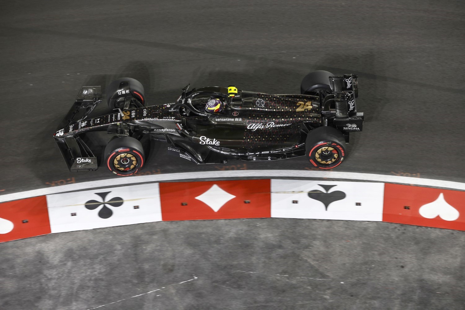 Zhou Guanyu, Alfa Romeo C43 during the Las Vegas GP at Streets of Las Vegas on Friday November 17, 2023, United States of America. (Photo by Zak Mauger / LAT Images)