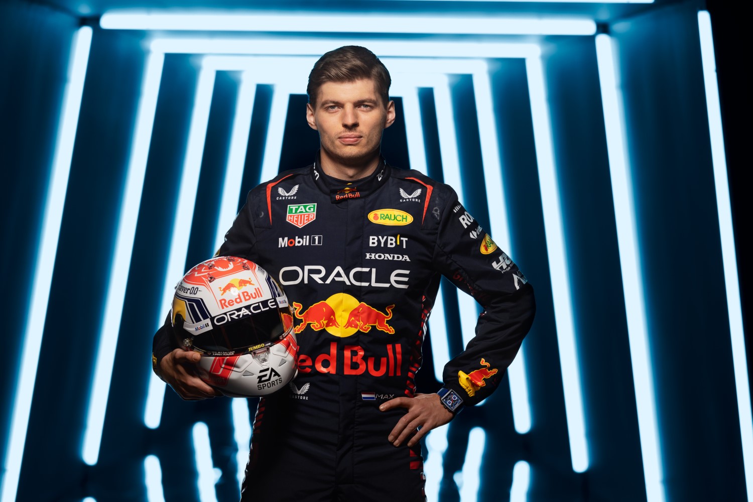 Max Verstappen wears TAG Heue