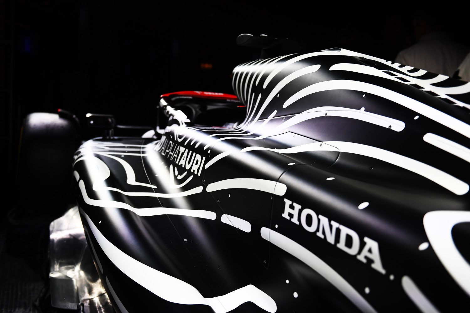 A general view of the Scuderia AlphaTauri AT04 at the Scuderia AlphaTauri Las Vegas livery reveal during previews ahead of the F1 Grand Prix of Las Vegas at Las Vegas Strip Circuit on November 15, 2023 in Las Vegas, Nevada. (Photo by Rudy Carezzevoli/Getty Images)