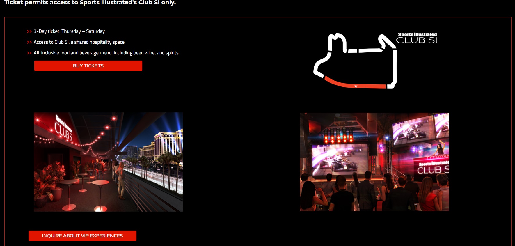 Sports Illustrated to offer 3-day 'Club SI' experience during F1′s Las  Vegas Grand Prix