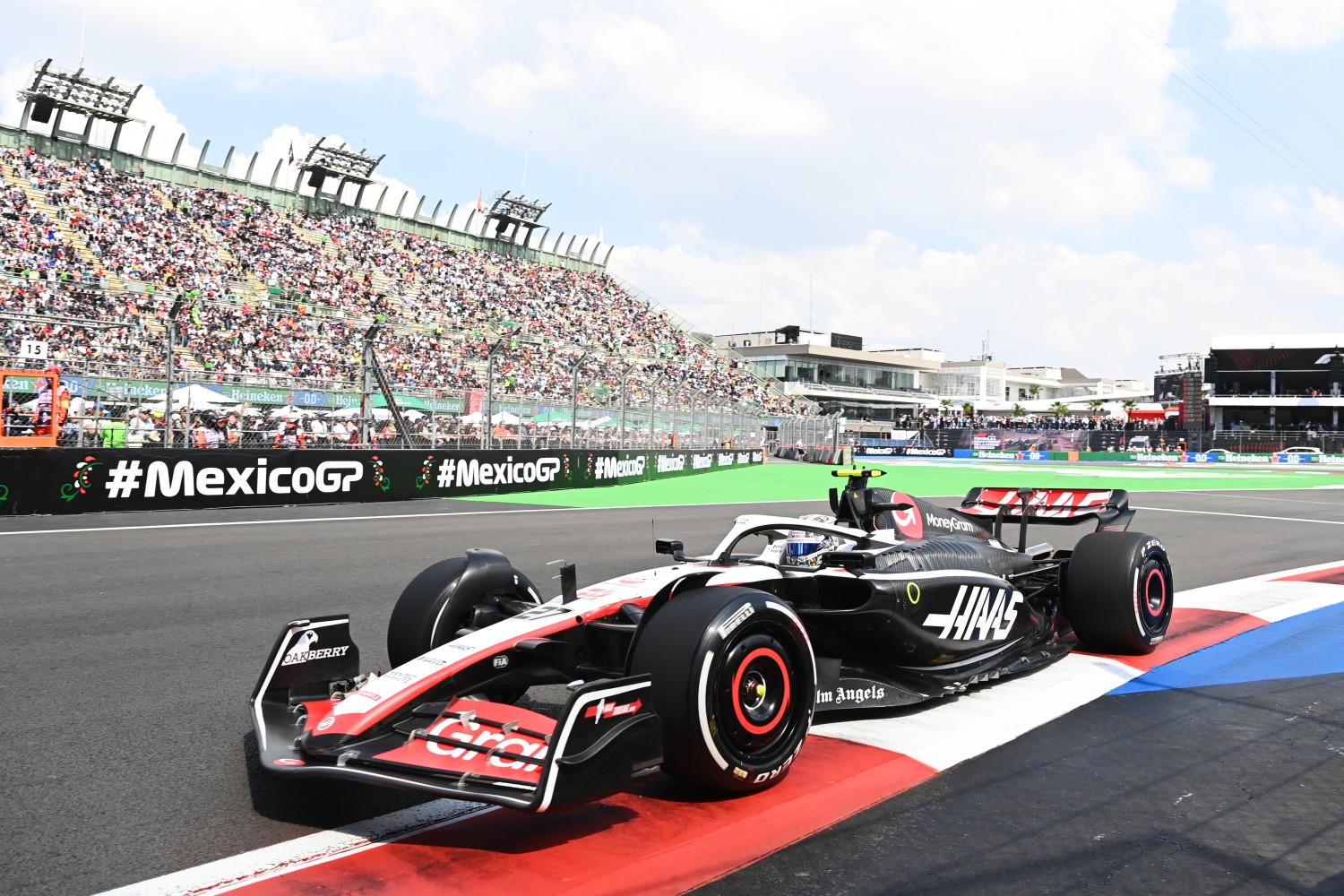 Nico Hulkenberg, Haas VF-23 during the Mexico City GP at Autodromo Hermanos Rodriguez on Friday October 27, 2023 in Mexico City, Mexico. (Photo by Mark Sutton / LAT Images)