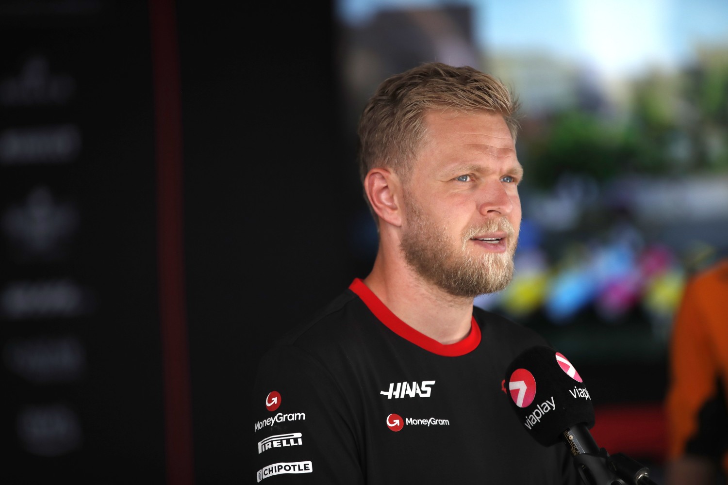 Kevin Magnussen, Haas F1 Team, talks to the press during the Mexico City GP at Autodromo Hermanos Rodriguez on Thursday October 26, 2023 in Mexico City, Mexico. (Photo by Zak Mauger / LAT Images)