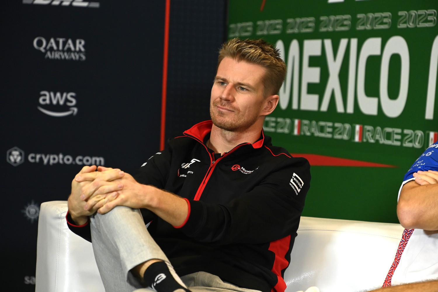 Nico Hulkenberg, Haas F1 Team, during the drivers press conference during the Mexico City GP at Autodromo Hermanos Rodriguez on Thursday October 26, 2023 in Mexico City, Mexico. (Photo by Mark Sutton / LAT Images)