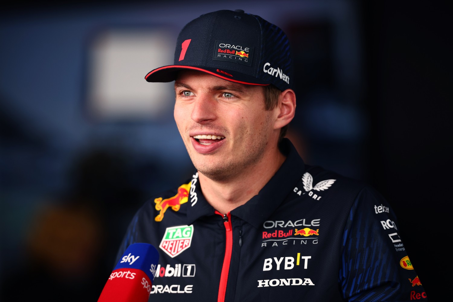 Max Verstappen of the Netherlands and Oracle Red Bull Racing talks to the media in the Paddock during previews ahead of the F1 Grand Prix of Mexico at Autodromo Hermanos Rodriguez on October 26, 2023 in Mexico City, Mexico. (Photo by Jared C. Tilton/Getty Images)