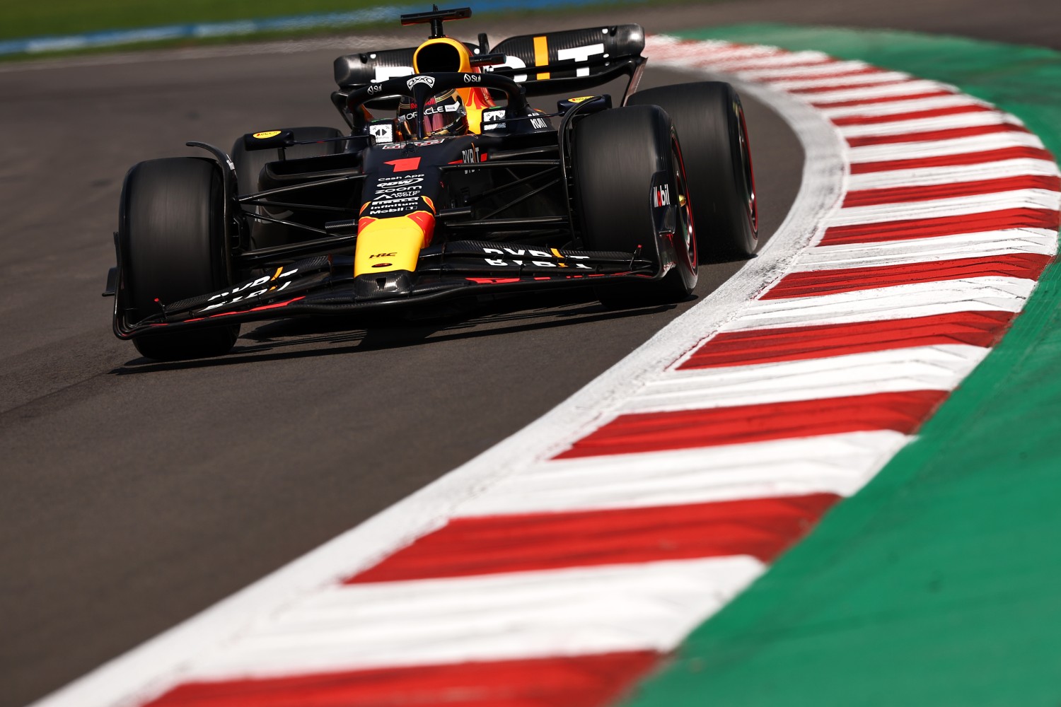 Max Verstappen of the Netherlands driving the (1) Oracle Red Bull Racing RB19 on track during practice ahead of the F1 Grand Prix of Mexico at Autodromo Hermanos Rodriguez on October 27, 2023 in Mexico City, Mexico. (Photo by Jared C. Tilton/Getty Images)