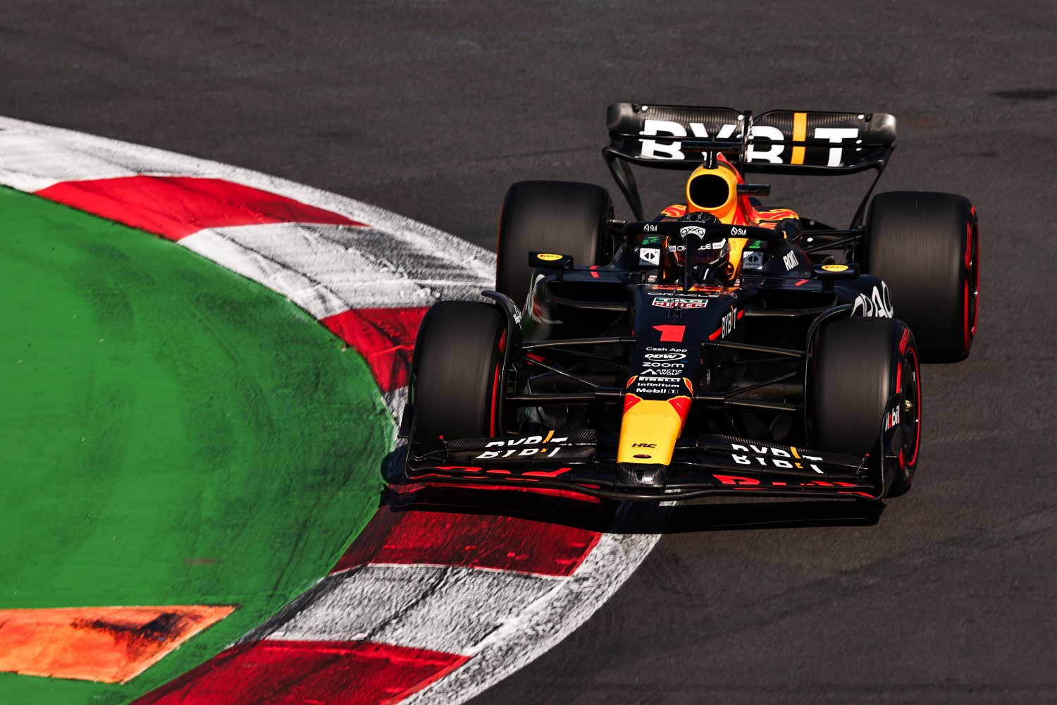 Max Verstappen of the Netherlands driving the (1) Oracle Red Bull Racing RB19 on track during qualifying ahead of the F1 Grand Prix of Mexico at Autodromo Hermanos Rodriguez on October 28, 2023 in Mexico City, Mexico. (Photo by Jared C. Tilton/Getty Images)