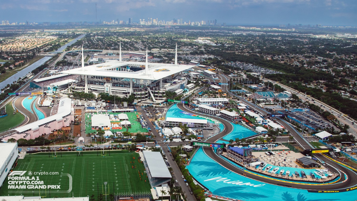 Spectacular First Images: F1 Miami Grand Prix Moving Paddock INSIDE Hard  Rock Stadium