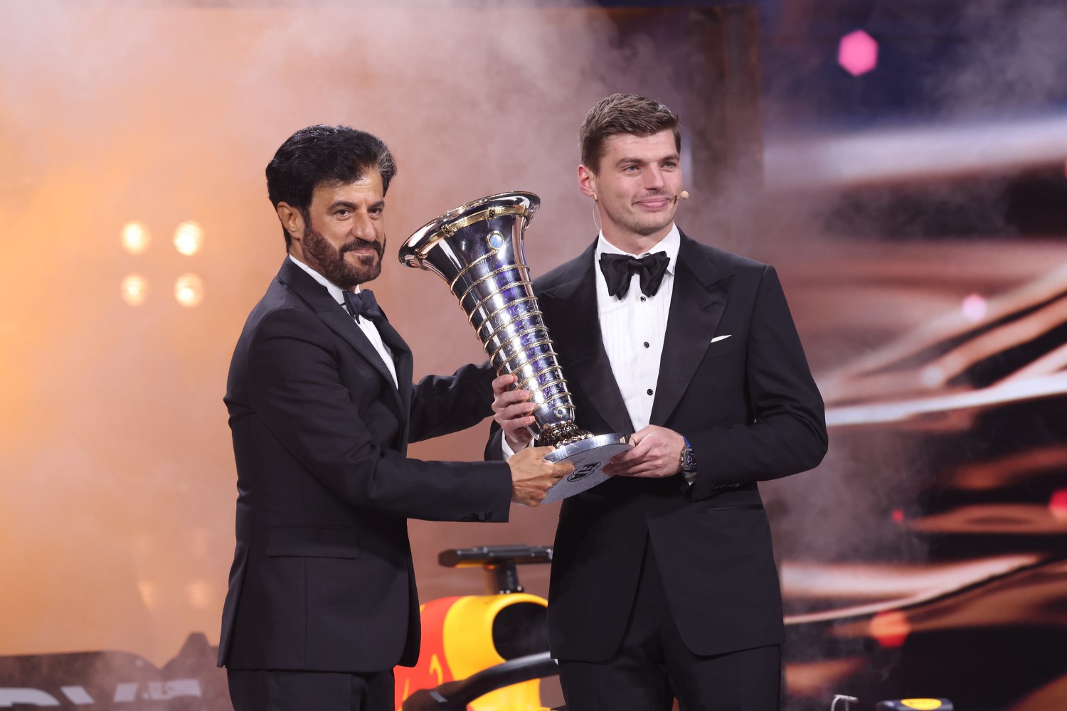 Max VERSTAPPEN, FIA Formula One World Championship - Champion, portrait BEN SULAYEM Mohamed, FIA President, portrait during the 2023 FIA Prize Giving Ceremony in Baky on December 8, 2023 at Baku Convention Center in Baku, Azerbaijan - Photo Grégory Lenormand / DPPI